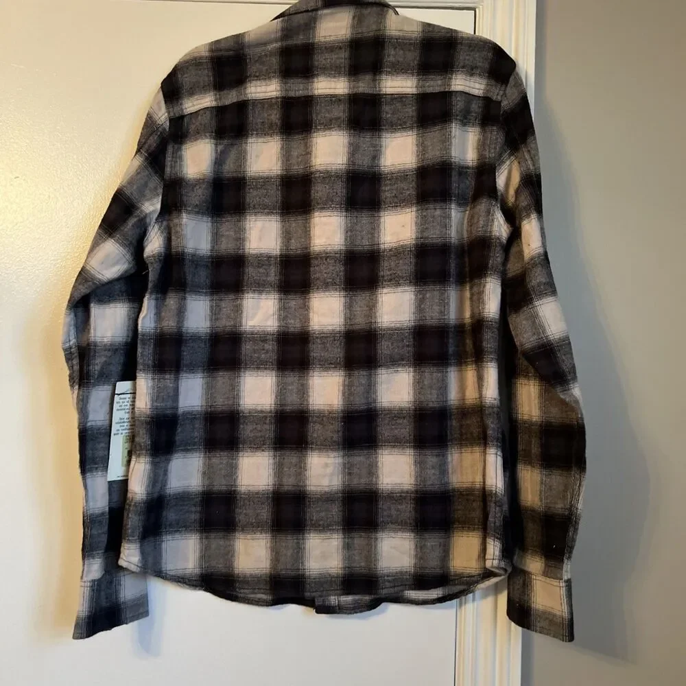 TRUE RELIGION Sz M Mens UTILITY FLANEL MidNight Moon Plaid Pocket L/S $132 NWT
